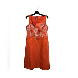 Pendleton Sleeveless Floral Dress – Size 8 – Orange